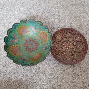 Brass Decorative Colorful Bowls Made in India Peacock Bowl